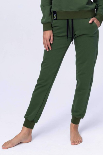Spodnie dresowe bawełniane zielone
